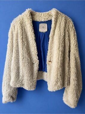 Anthropologie Faux Sherpa Jacket in Cream